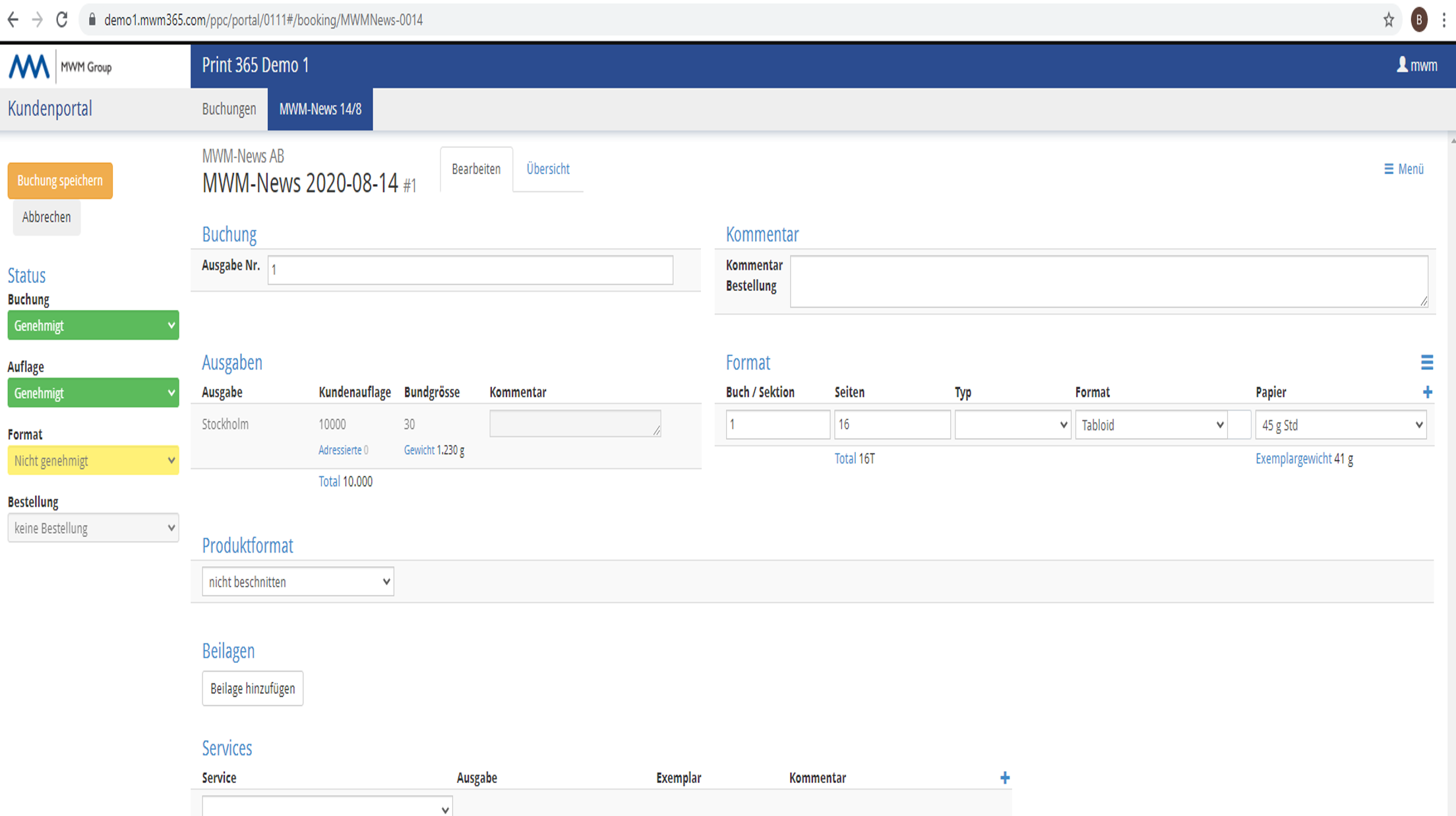 Print365 Customer portal