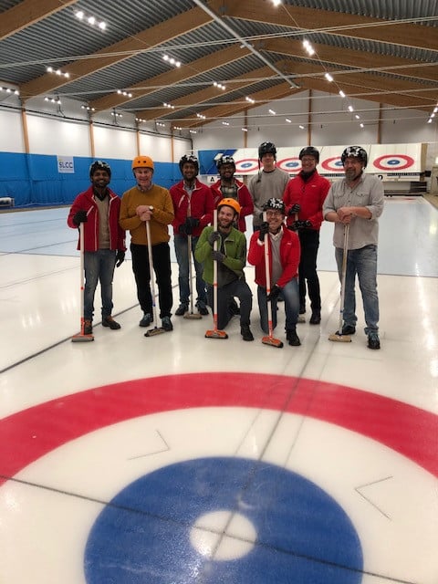 MWM's Indian offshore team playing curling